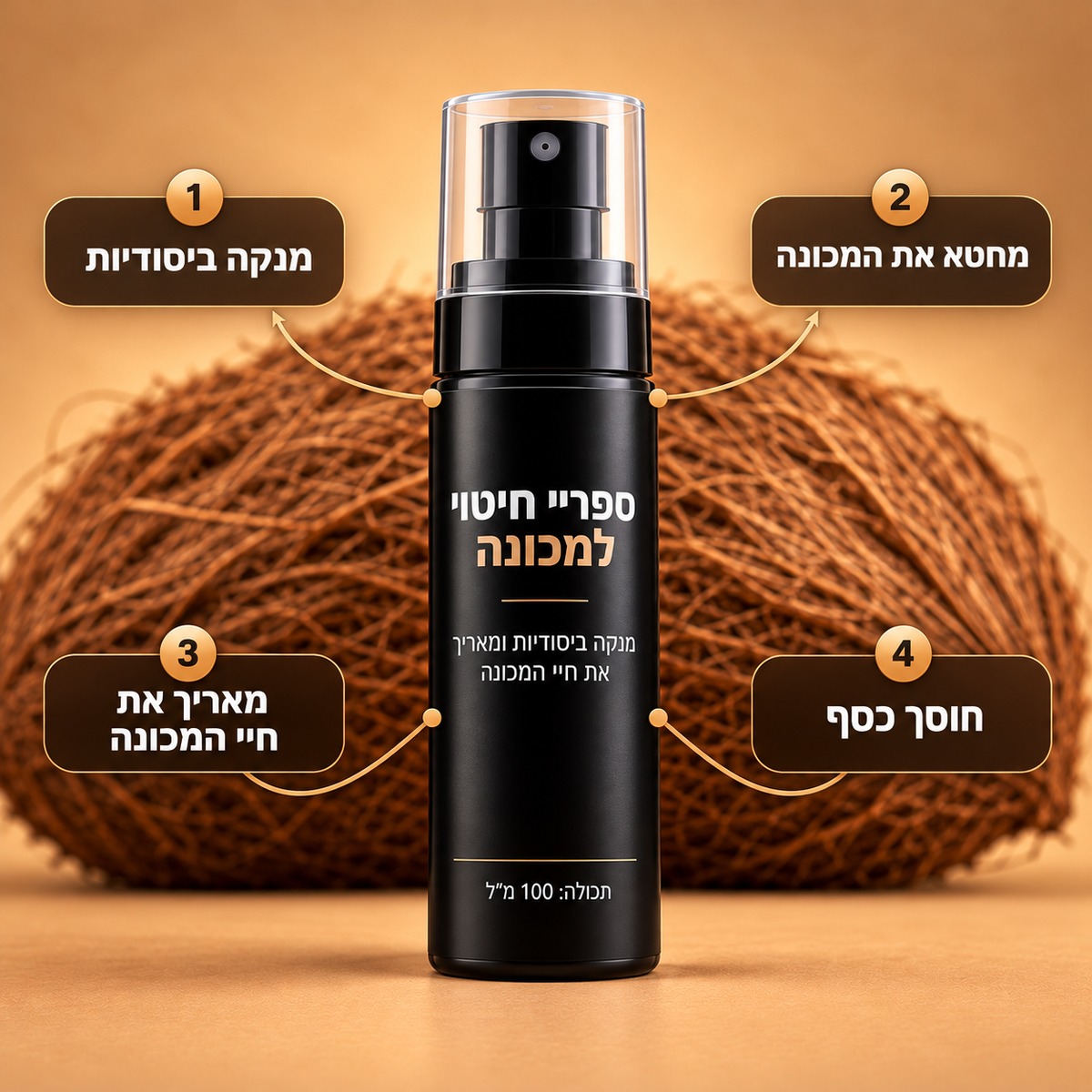 ספריי חיטוי למכונה.